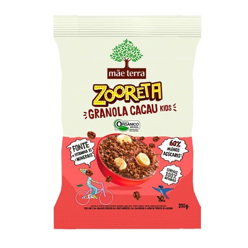 Granola Zooreta Mãe Terra Cacau Kids 200g