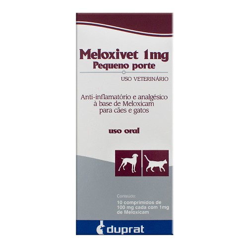 Meloxivet 1mg para Cães e Gatos Uso Veterinário para Animais de Pequeno Porte com 10 Comprimidos