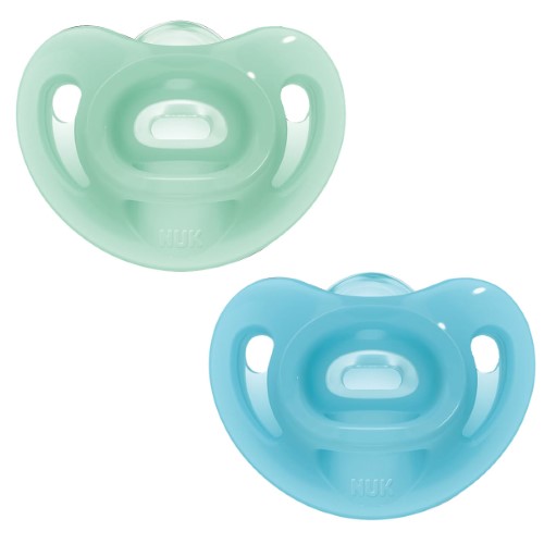 Chupeta NUK Sensitive Soft 100% Silicone Tamanho 2 6+ Meses Boy Cores Sortidas 2 Unidades