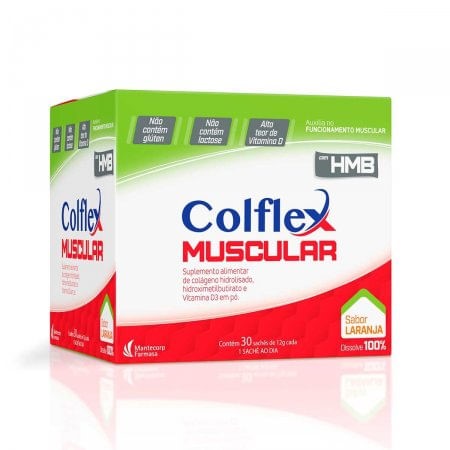 Suplemento Alimentar Colflex Muscular Laranja 30 Saches De 12g Cada