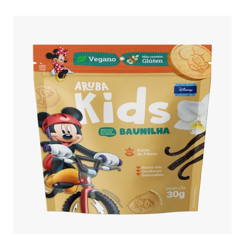 Biscoito Doce Aruba Kids Mickey Baunilha 30g