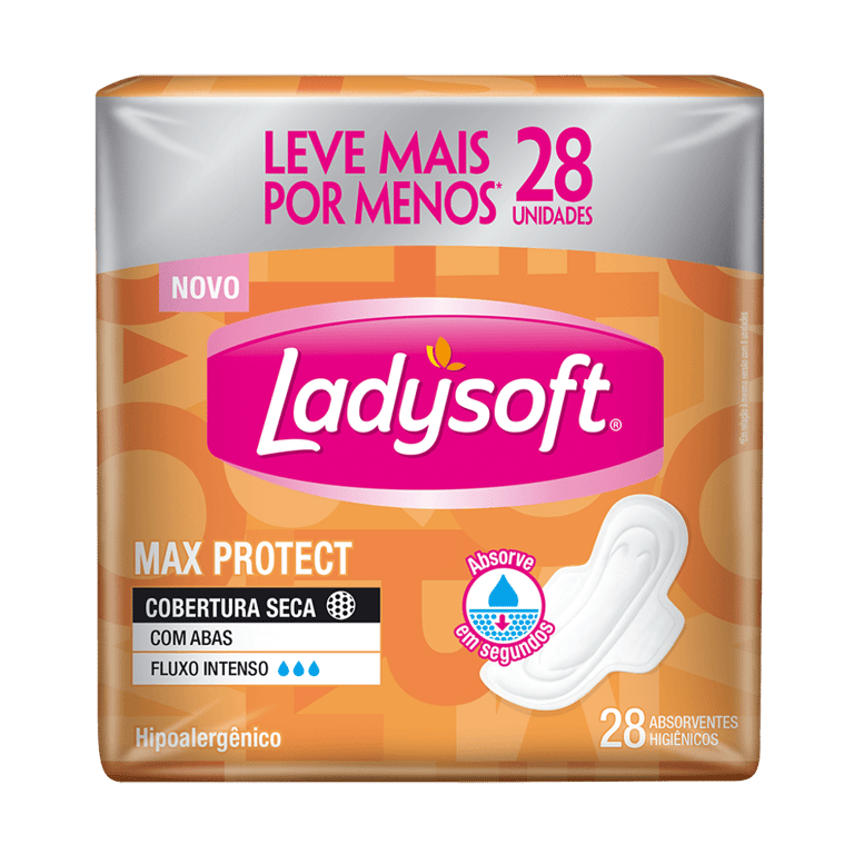 Absorvente Ladysoft Cobertura Seca Com Abas 28 Unidades