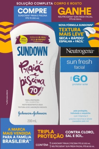 Sundown Neutrogena Proteção Solar Kit – Corporal + Facial