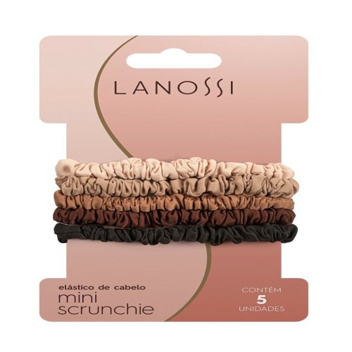 Elástico De Cabelo Lanossi Mini Scrunchie Ms Capuc 5 Unidades