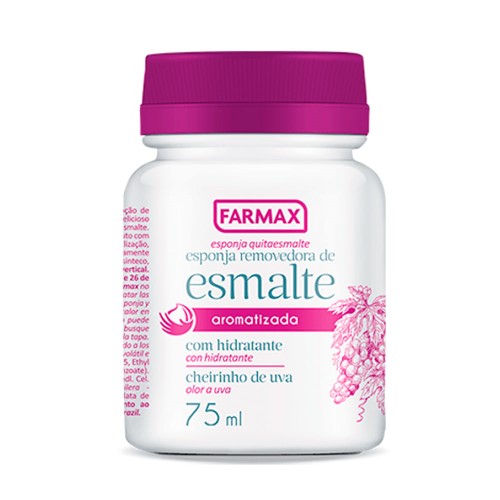 Removedor De Esmalte Farmax Esponja Uva 75ml