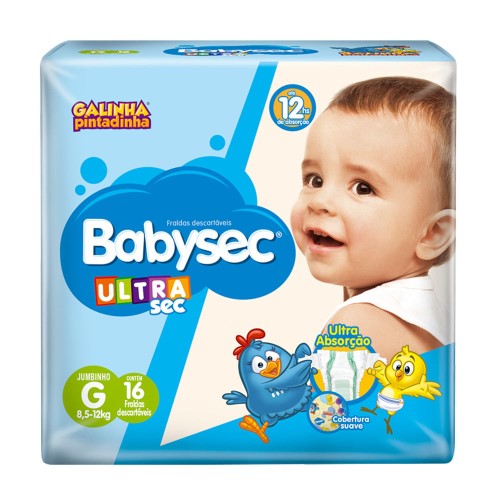 Fralda BabySec Galinha Pintadinha Ultra Sec Jumbinho G 16 unidades