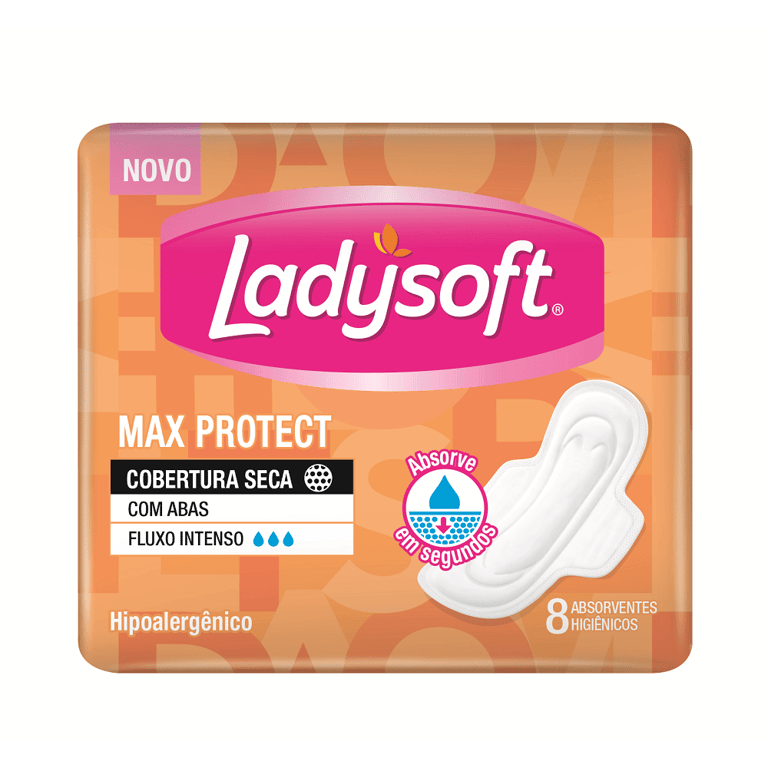 Absorvente Ladysoft Cobertura Seca Com Abas 8 Unidades