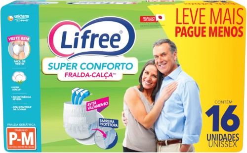 Fralda-Calça Super Conforto Lifree - Tamanho P/M - 16 unidades