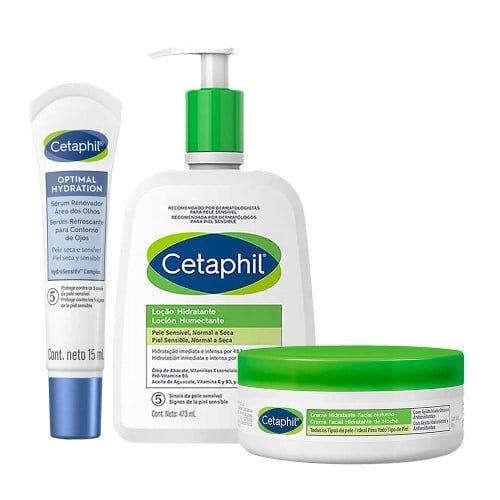 Cetaphil Kit – Creme Facial + Creme para Olhos + Loção Hidratante