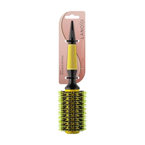 Escova Para Cabelo Térmica Lanossi Cerâmica Yellow 33mm