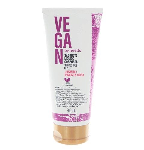 Sabonete Líquido Corporal Vegan by Needs Jasmim + Pimenta Rosa