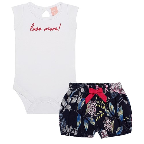 Body regata c/ Short para bebê Love More - TMX 