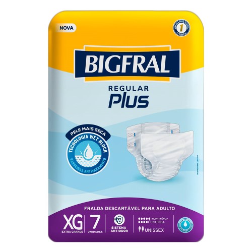 Fralda Descartável BigFral Plus Regular Extra Grande 7 Unidades