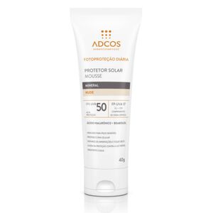 Protetor Solar Adcos FPS50 Mousse Mineral Nude 40G