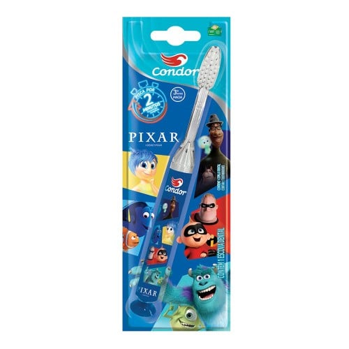 Escova Dental Infantil Condor Pixar com Luz de LED Macia 3+ Anos 1 Unidade