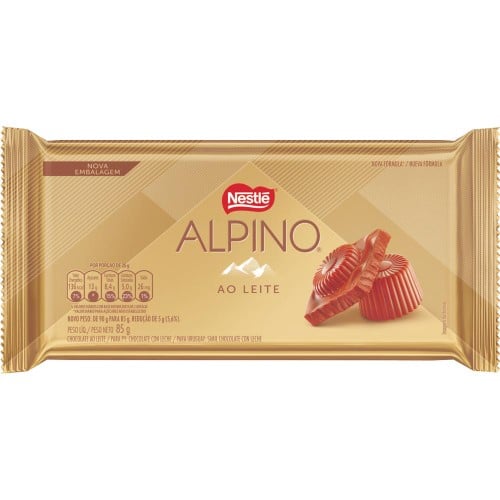 Barra de chocolate ao Leite caixa com 14 unidades de 85g - Alpino