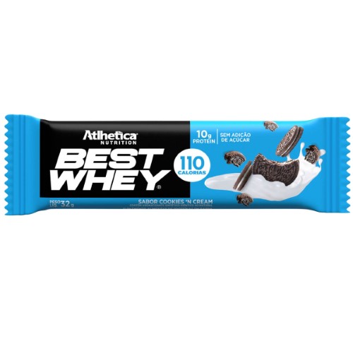 Barra de Proteína Best Whey Atlhetica Nutrition Cookies Cream 32g