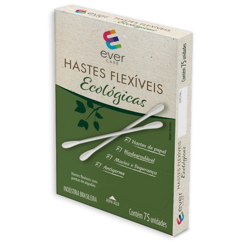 Hastes Flexíveis Ever Care Ecológicas 75 Unidades