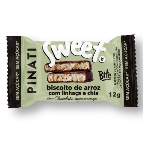 Sweet Bite Biscoito de Arroz, Linhaça e Chia Pinati 12g