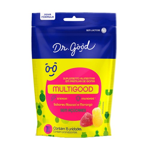 Multigood Dr. Good Sabor Abacaxi e Morango 15 Gomas