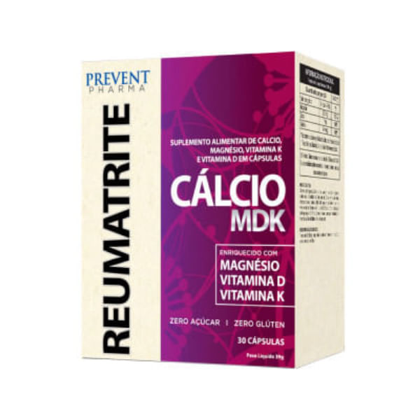 Reumatrite Cálcio MDK Prevent Pharma 200mg, frasco com 30 cápsulas