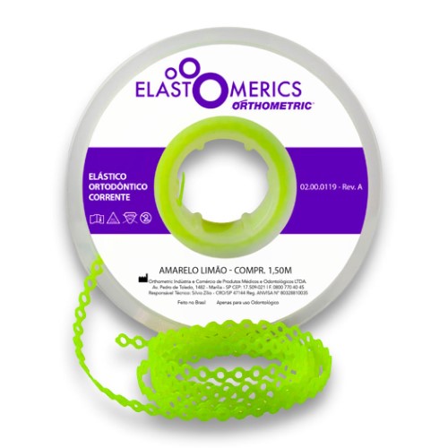 Elastômeros Corrente 1,5m Amarelo Limão - Orthometric