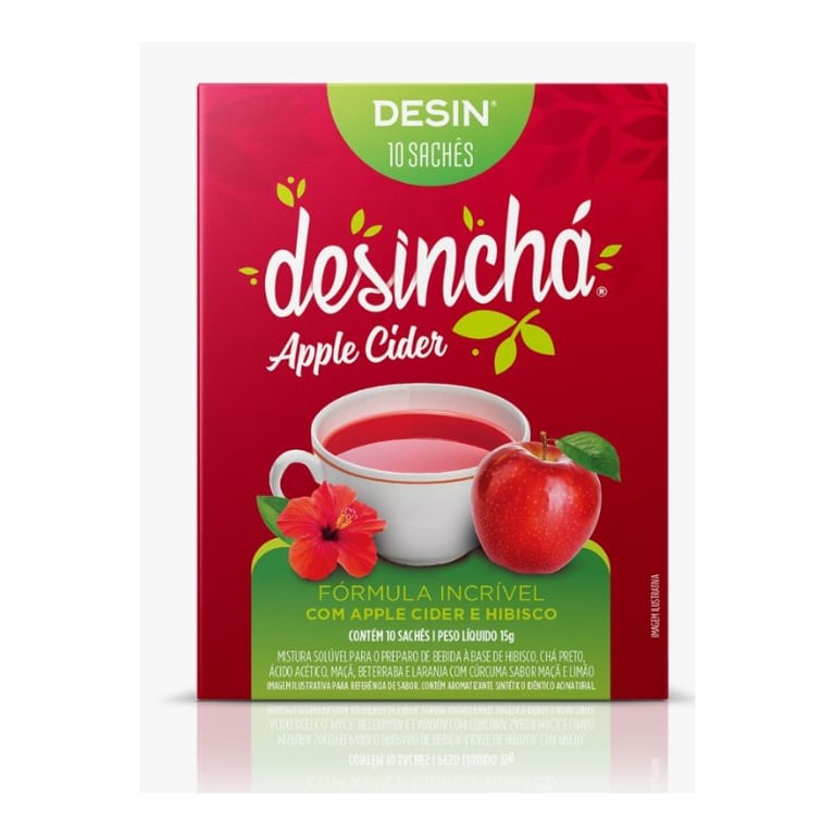 Chá Desinchá Apple Cider e Hibisco 10 Sachês