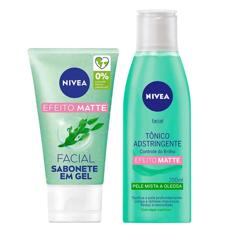 Nivea Controle do Brilho Kit - Sabonete em Gel + Tônico Adstringente Facial