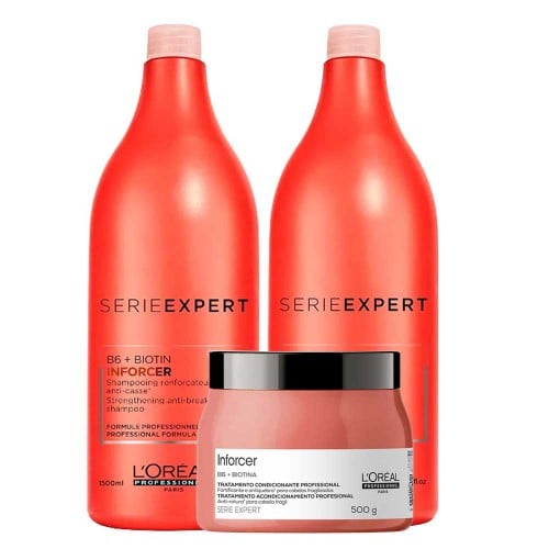 L’Oréal Professionnel Inforcer Anti-Quebra Kit - Shampoo 1,5L + Condicionador 1,5L + Máscara