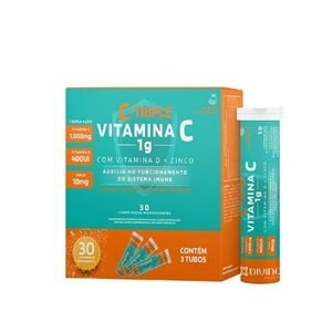 Vitamin C + Zinco C-Triple 1g 400ui 30 Comprimidos