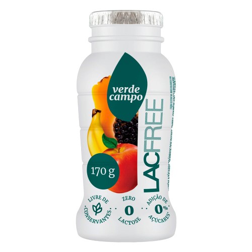 Iogurte Verde Campo Lacfree Desnatado Sabor Maçã, Banana e Mamão Zero Lactose 170g