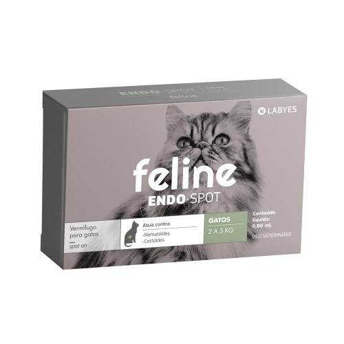 Feline Endospot Labyes Vermífugo para Gatos de 2 a 5kg 0,80ml