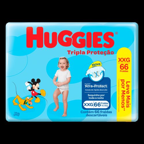 Fralda Huggies Tripla Proteção XXG - 66 Unidades