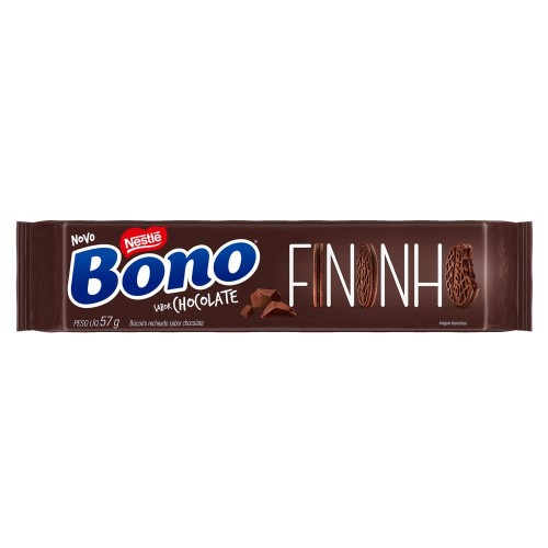 Biscoito Nestlé Bono Recheado Fininho Chocolate 57g